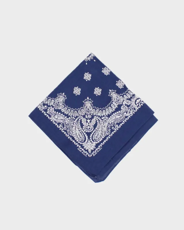 Navy Paisley Pattern Bandana sold by Rokit