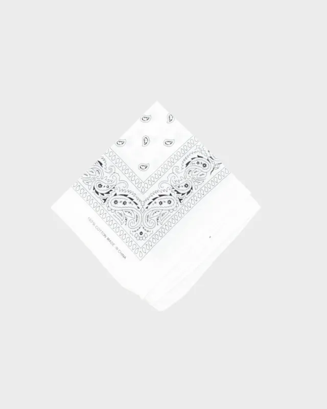 White Paisley Pattern Bandana sold by Rokit