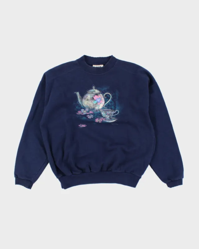 Vintage Embroidered Tea Pot Sweatshirt - S sold by Rokit