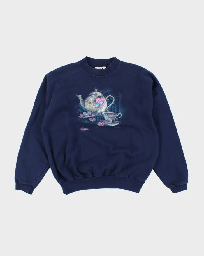 Vintage Embroidered Tea Pot Sweatshirt - S sold by Rokit