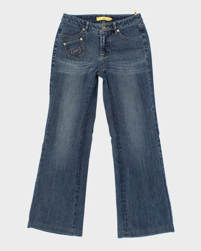 Y2k 00s Embroidered Rhinestone Jeans - W28 L29 sold by Rokit