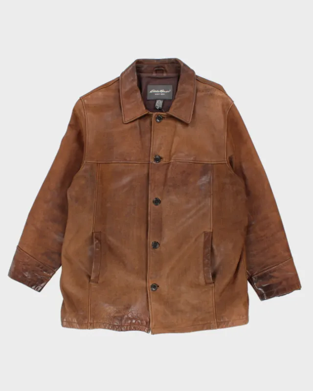 Vintage Eddie Bauer Brown Leather Jacket - XL sold by Rokit