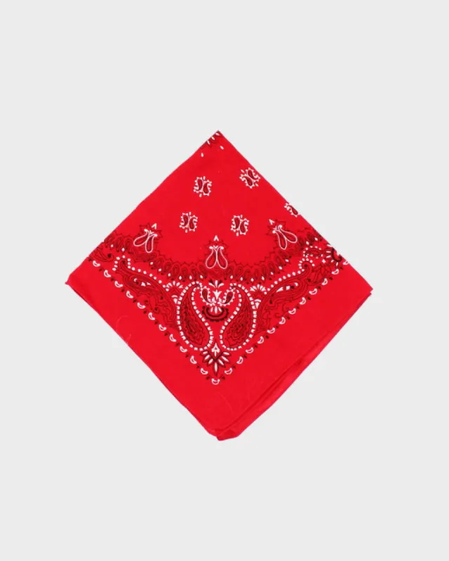 Red Paisley Pattern Bandana sold by Rokit