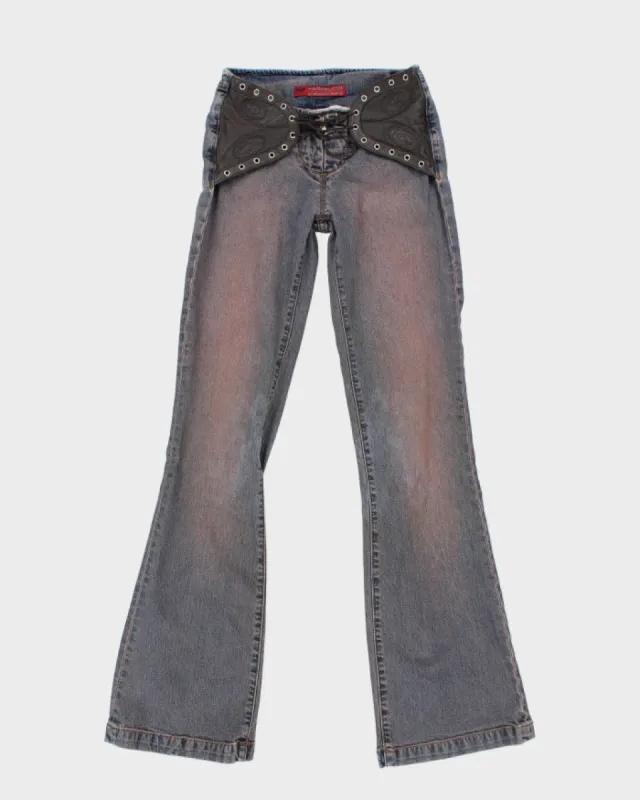Y2k 00s Parasuco Lace-up Jeans - W26 L33 made by Rokit