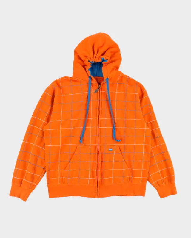 Vintage Rip Zone Checked Zip Up Hoodie - L sold by Rokit