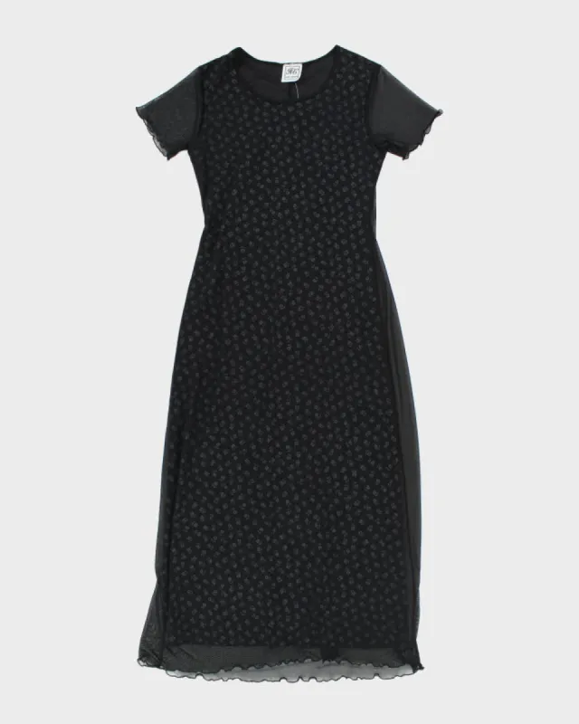 Vintage 90s Floral Mesh Layer Dress - S sold by Rokit