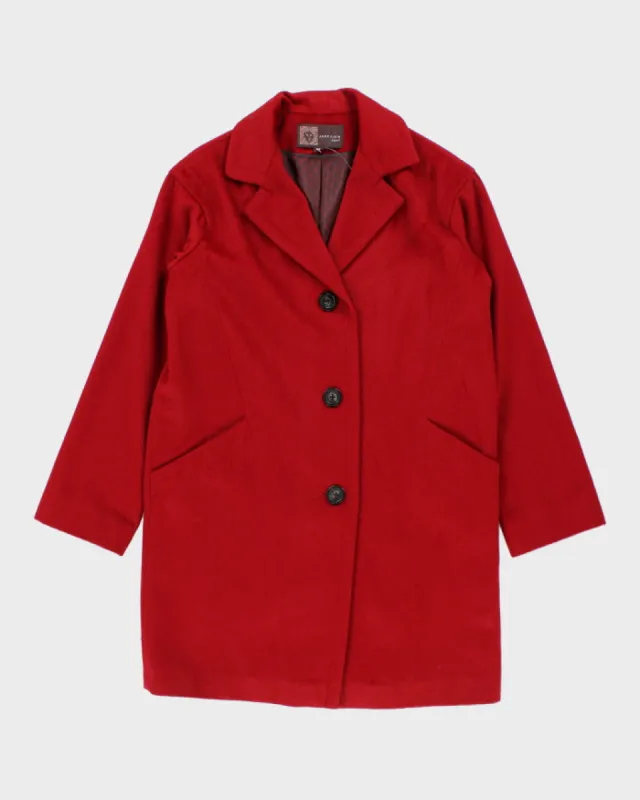 Vintage Anne Klein Red Wool & Cashmere Blend Coat - XS sold by Rokit
