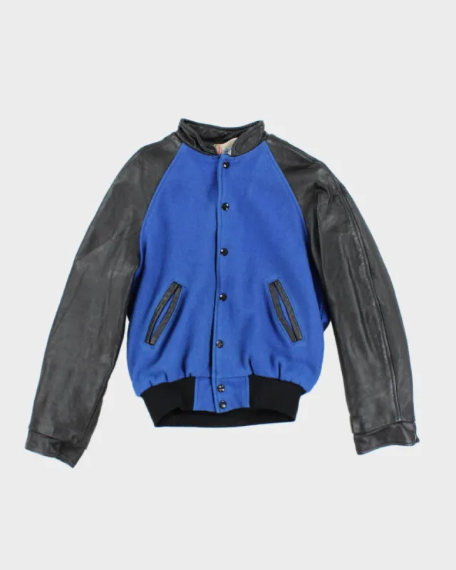 Vintage 80's Heavyweight Leather Varsity Jacket - S sold by Rokit
