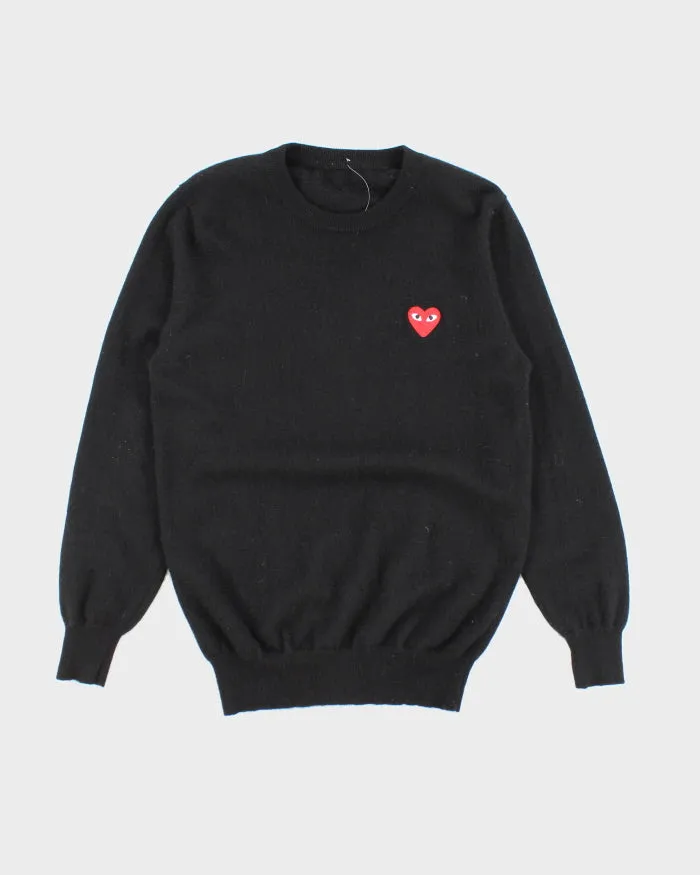 Vintage 2000's Comme Des Garcon Heart Patch Knit Jumper - M sold by Rokit