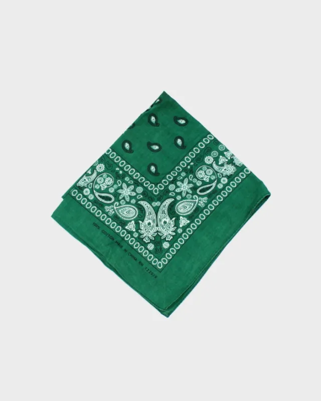 Dark Green Paisley Pattern Bandana sold by Rokit