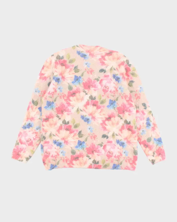 Vintage Women's Floral Print Mohair Blend Knit Jumper - XL sold by Rokit product image thumbnail 2