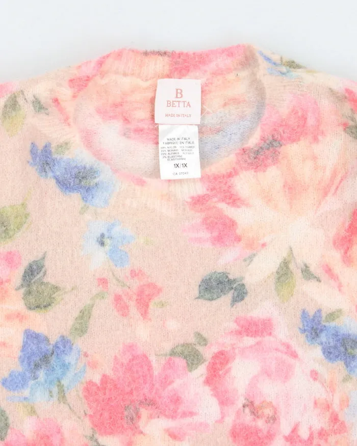 Vintage Women's Floral Print Mohair Blend Knit Jumper - XL sold by Rokit product image thumbnail 3