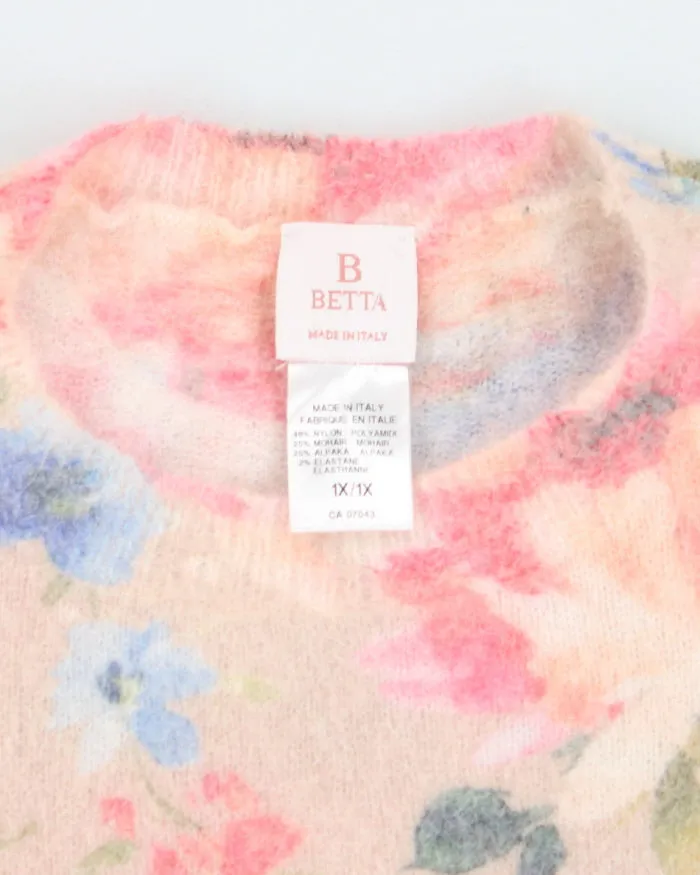 Vintage Women's Floral Print Mohair Blend Knit Jumper - XL sold by Rokit product image thumbnail 5