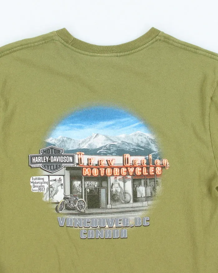 00s Harley Davidson Green Skull Long Sleeved T-Shirt - M sold by Rokit product image thumbnail 4