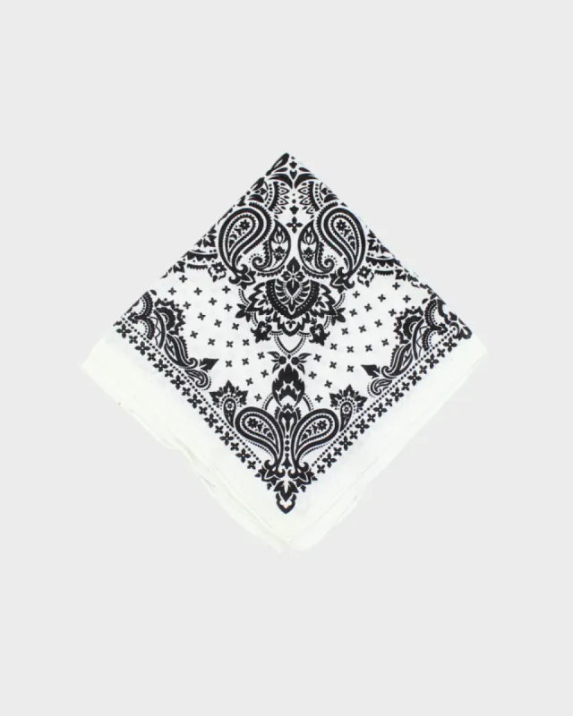 White Paisley Pattern Bandana sold by Rokit
