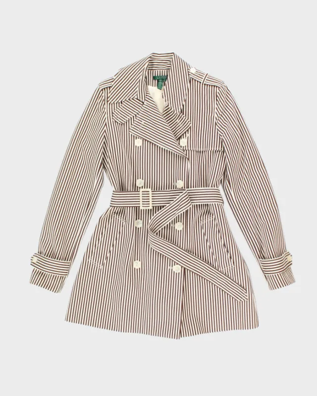 Vintage Ralph Lauren Belted Striped Coat - M sold by Rokit