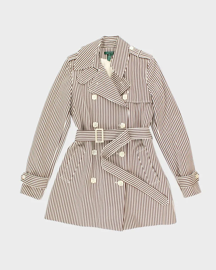 Vintage Ralph Lauren Belted Striped Coat - M sold by Rokit