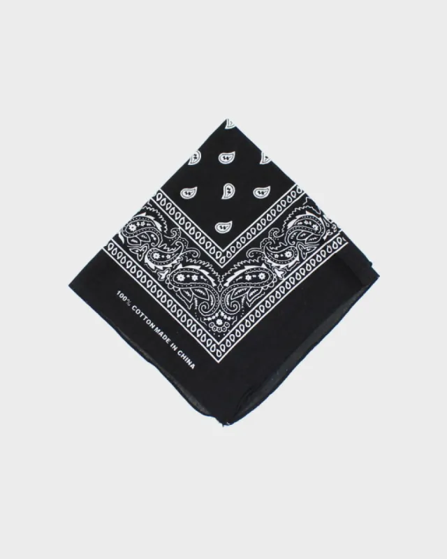 Black Paisley Pattern Bandana sold by Rokit