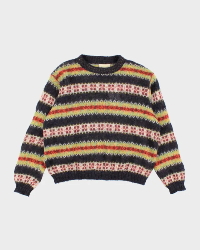 Vintage United Colors Of Benetton Striped Mohair Blend Jumper - L sold by Rokit