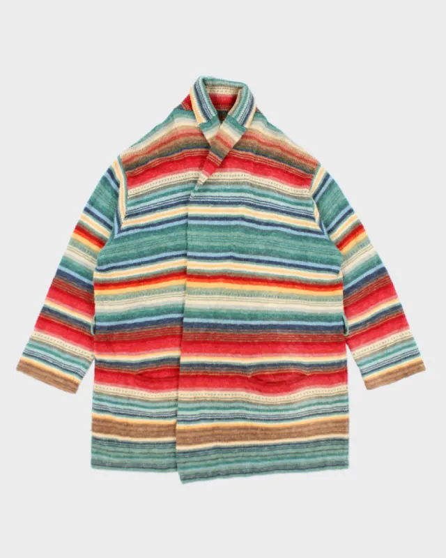 Vintage Ralph Lauren Multi Coloured Striped Knit Cardigan - XXXL sold by Rokit