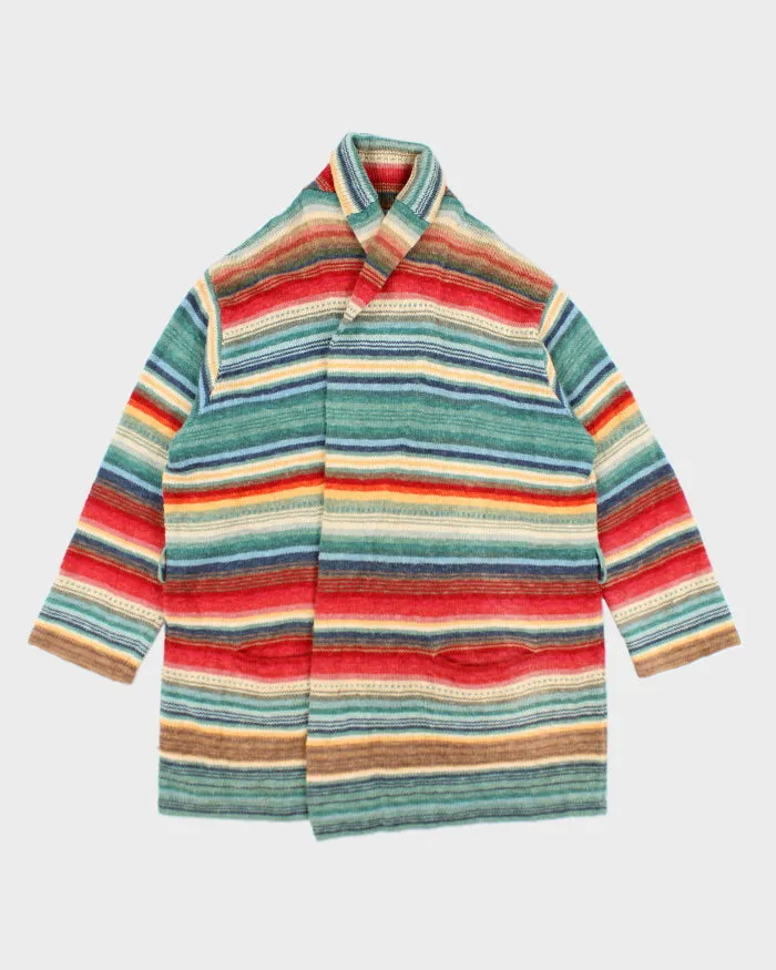 Vintage Ralph Lauren Multi Coloured Striped Knit Cardigan - XXXL sold by Rokit