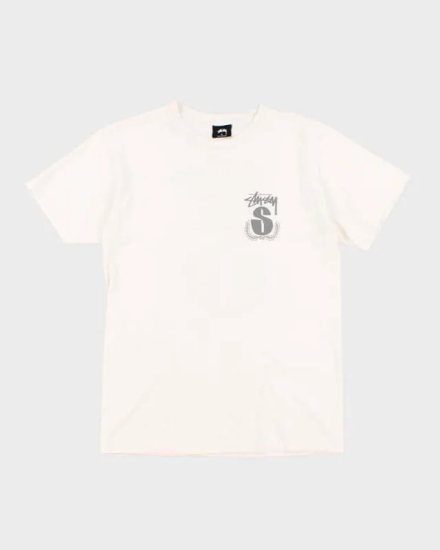 Men's White Stussy Graphic Print T shirt - S sold by Rokit