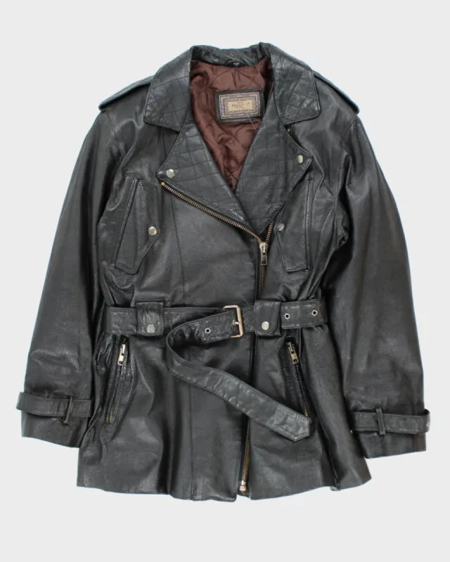 Vintage 80's Women's Galluci Heavyweight Double Breasted Leather Jacket - L sold by Rokit