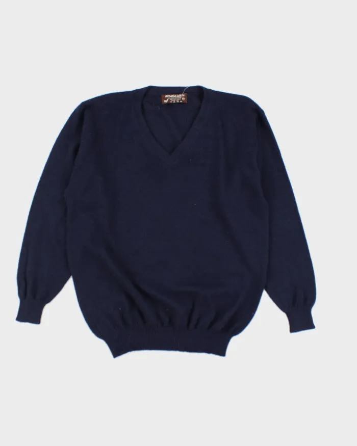 Vintage Navy Alpaca Knit Jumper - M sold by Rokit