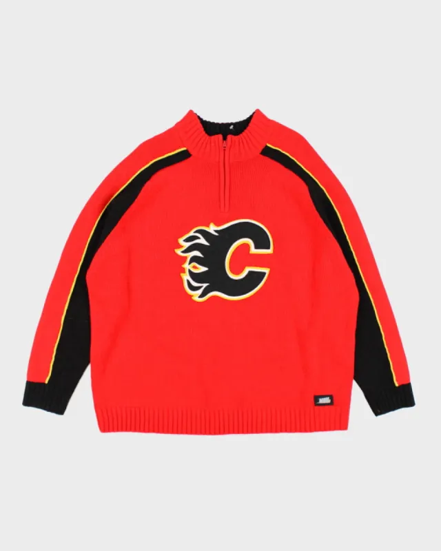 Vintage 90's Calgary Flames NHL Hockey Chunky Knit - XXL sold by Rokit