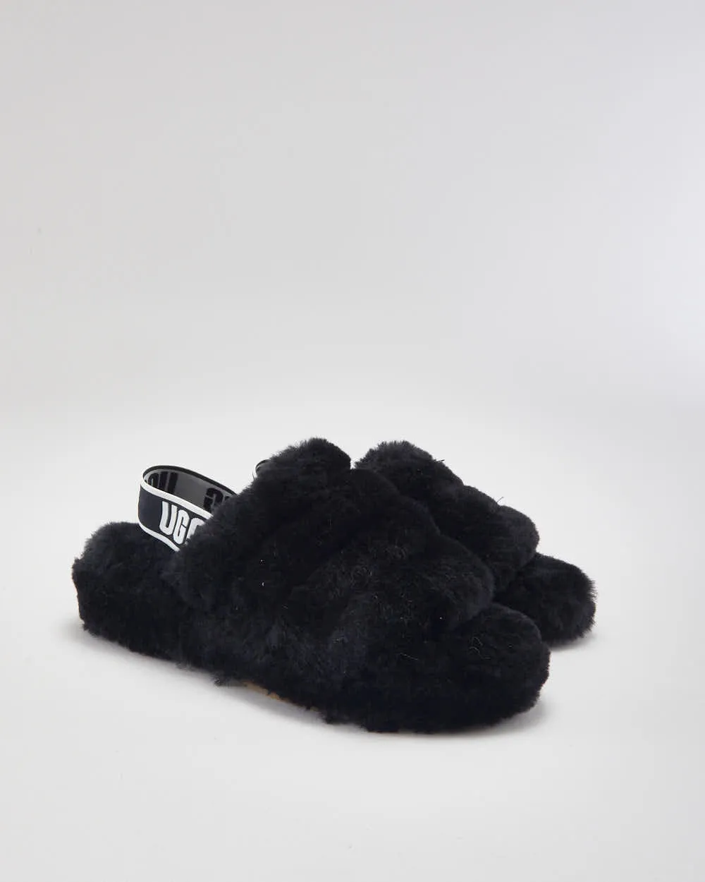 UGG Fluffy Black Sliders - UK4 sold by Rokit