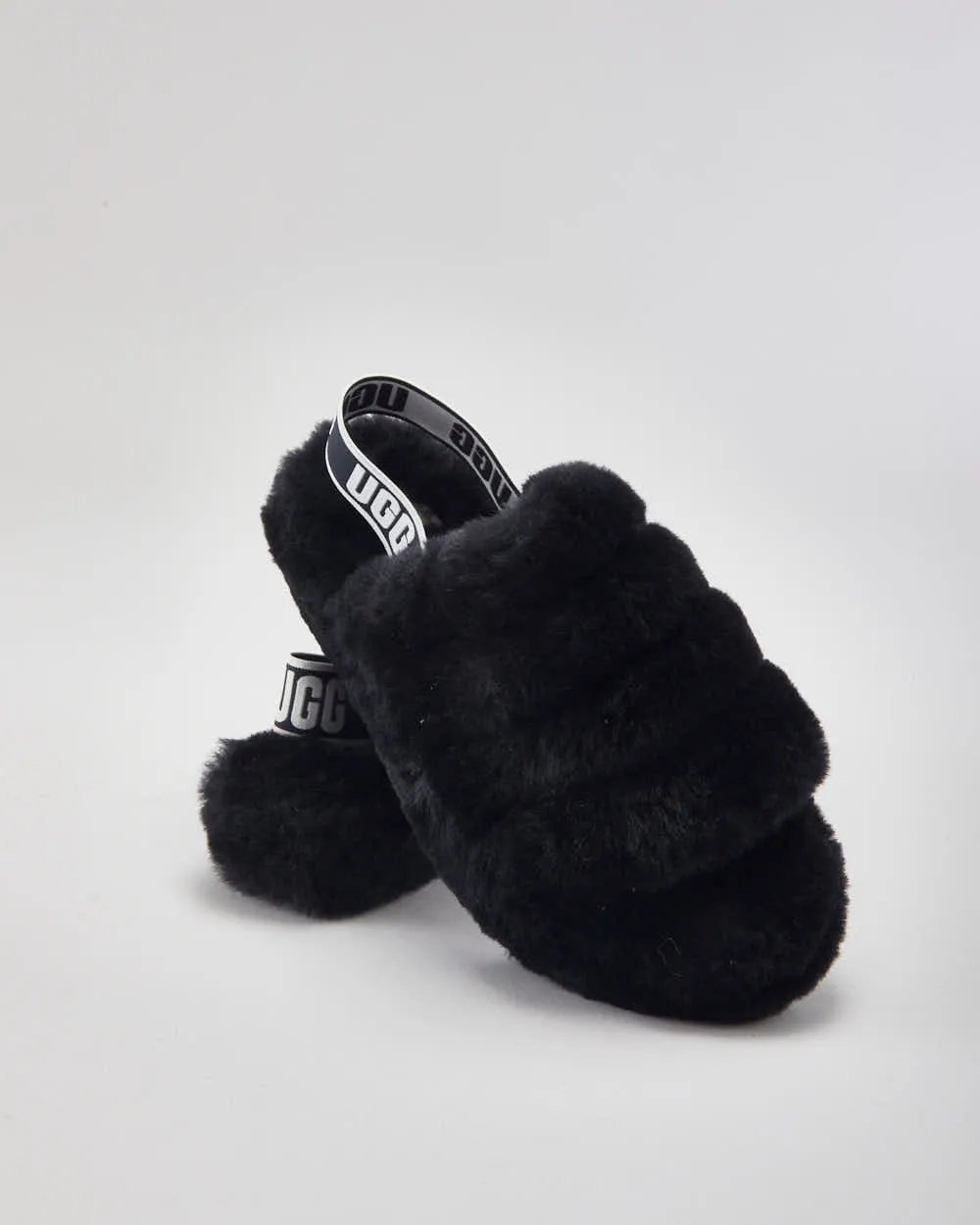 UGG Fluffy Black Sliders - UK4 sold by Rokit product image thumbnail 5