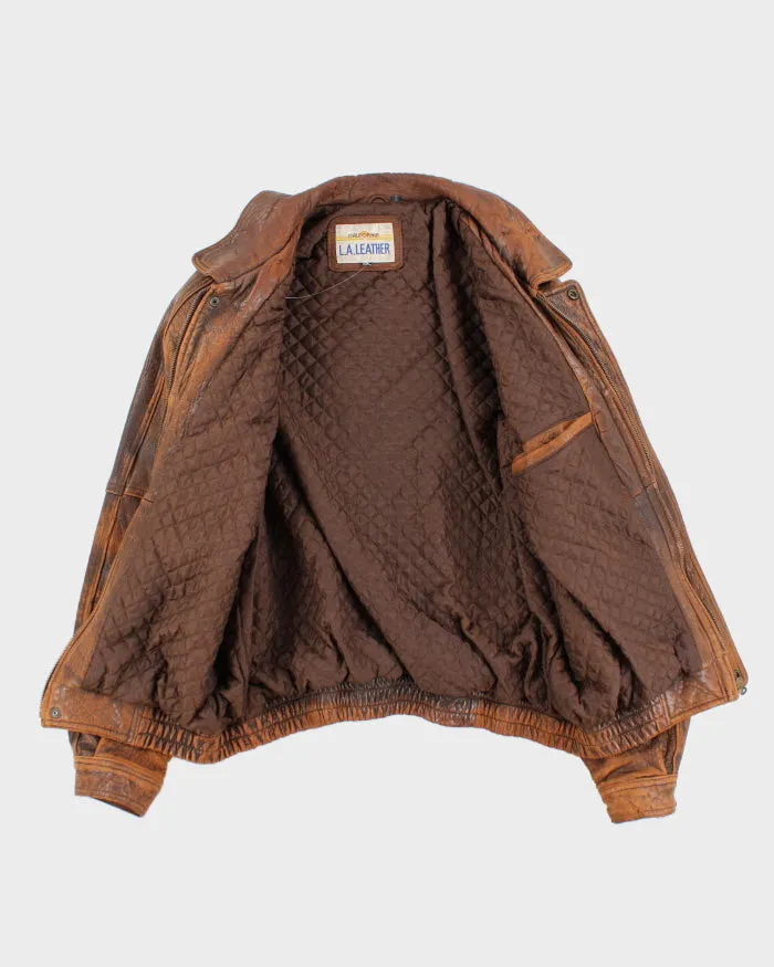 Vintage 90's LA Leather Heavyweight Flight Jacket - XL sold by Rokit product image thumbnail 5