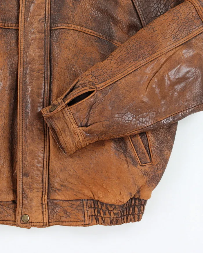 Vintage 90's LA Leather Heavyweight Flight Jacket - XL sold by Rokit product image thumbnail 4