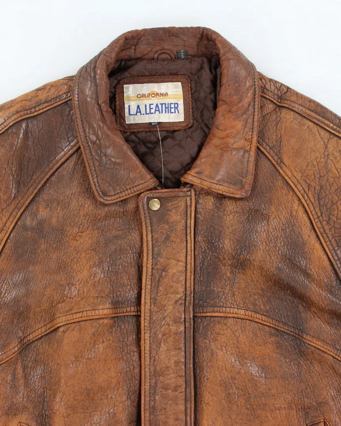 Vintage 90's LA Leather Heavyweight Flight Jacket - XL sold by Rokit product image thumbnail 3