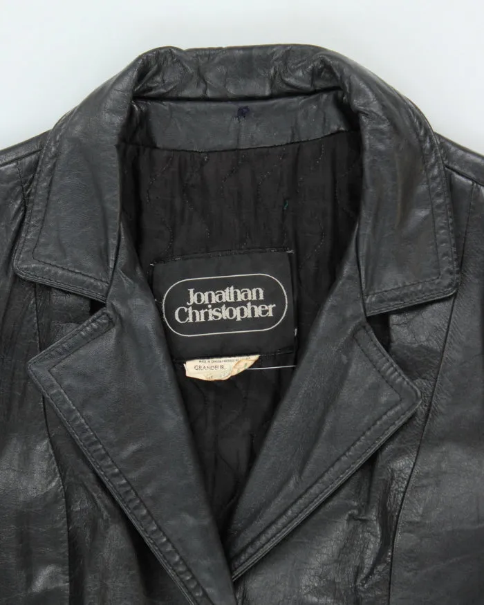Vintage 90's Women's Heavyweight Double Breasted Leather Jacket - L sold by Rokit product image thumbnail 5