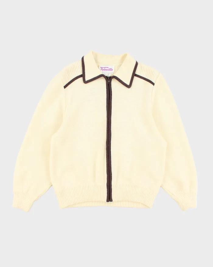 Vintage Tricoville Zip Up Collared Knit Cardigan - M sold by Rokit