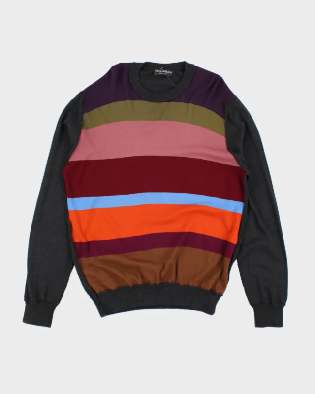 Vintage Y2K Dolce & Gabbana Striped Knit Jumper - L sold by Rokit