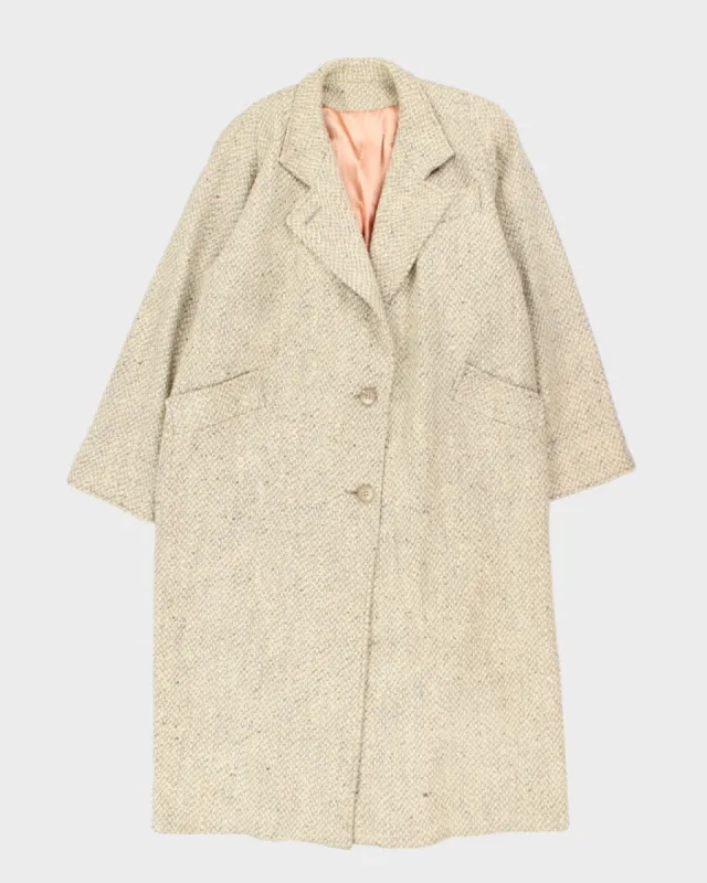 Vintage 80's Mallia Irish Tweed Double Breasted Overcoat - M sold by Rokit