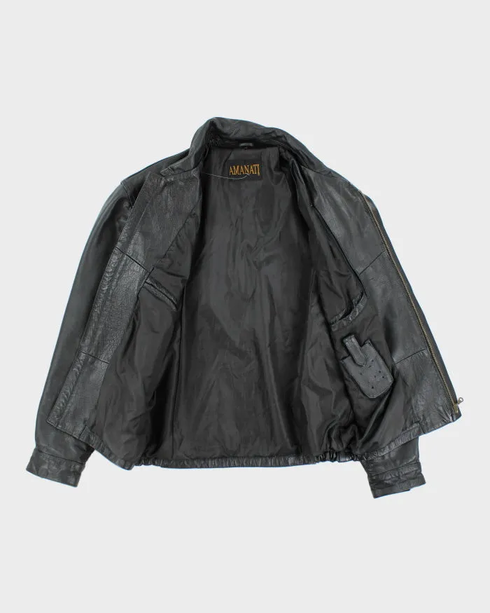 Vintage 90's Men's Heavyweight Zip Up Leather Jacket - M sold by Rokit product image thumbnail 5