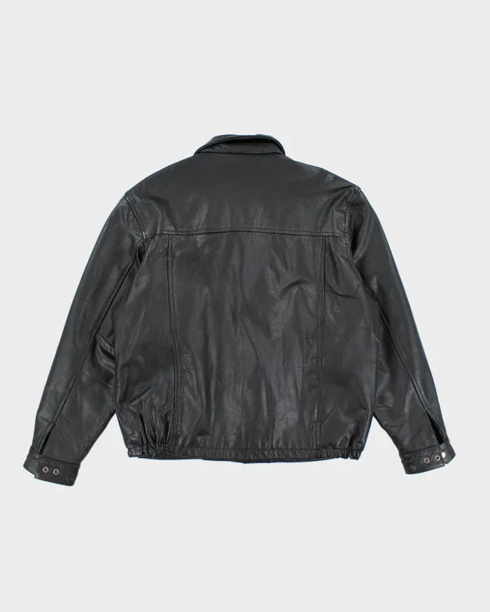 Vintage 90's Men's Heavyweight Zip Up Leather Jacket - M sold by Rokit product image thumbnail 2