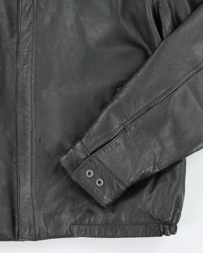 Vintage 90's Men's Heavyweight Zip Up Leather Jacket - M sold by Rokit product image thumbnail 4