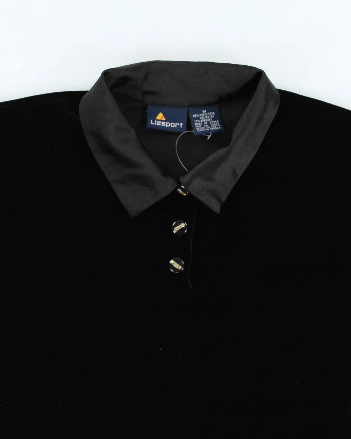 Vintage 90s Liz Sport Velvet Quarter-button Blouse - M sold by Rokit product image thumbnail 3