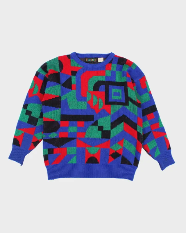 Vintage 90's Porsche Patterned Chunky Knit Jumper - L sold by Rokit