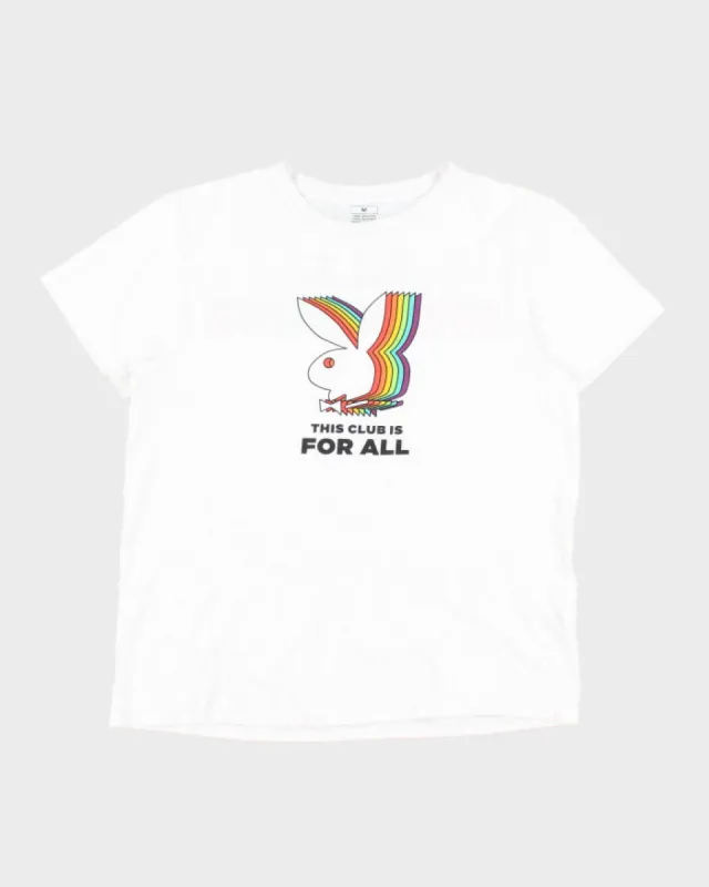 Vintage Y2K Playboy Gay Pride Graphic T-Shirt - M sold by Rokit