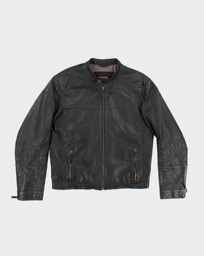 Vintage 90's Danier Leather Zip Up Biker Jacket - L sold by Rokit