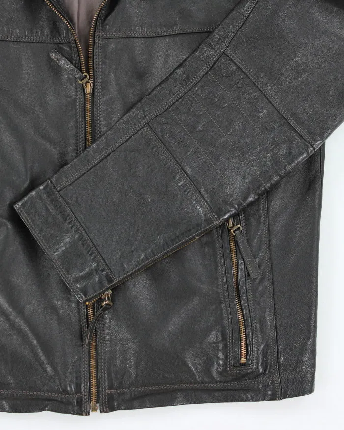 Vintage 90's Danier Leather Zip Up Biker Jacket - L sold by Rokit product image thumbnail 4