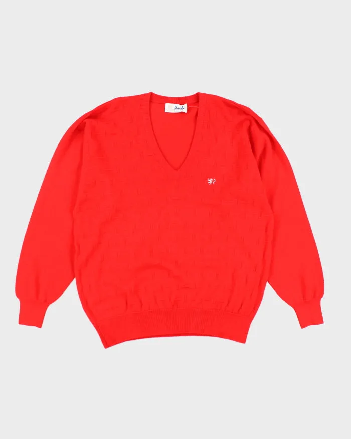 Vintage Pringle of Scotland Lambswool Patterned V-Neck Jumper - L sold by Rokit