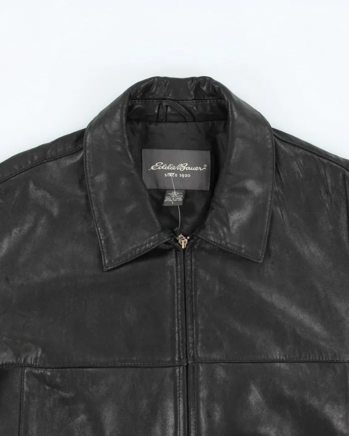 Vintage 90's Eddie Bauer Collared Heavyweight Leather Jacket - L sold by Rokit product image thumbnail 3