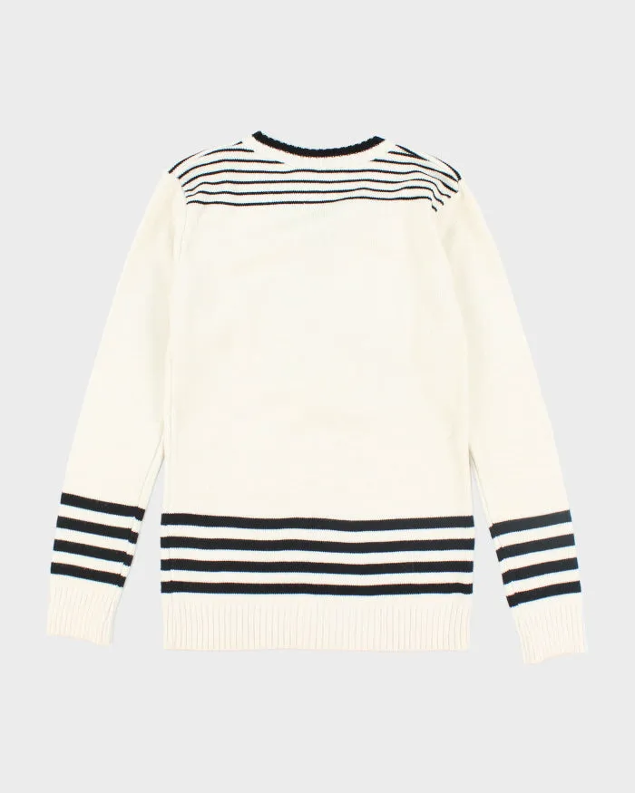 Vintage 90's Women's Prolecgue V-Neck Printed Knit Jumper - S sold by Rokit product image thumbnail 2