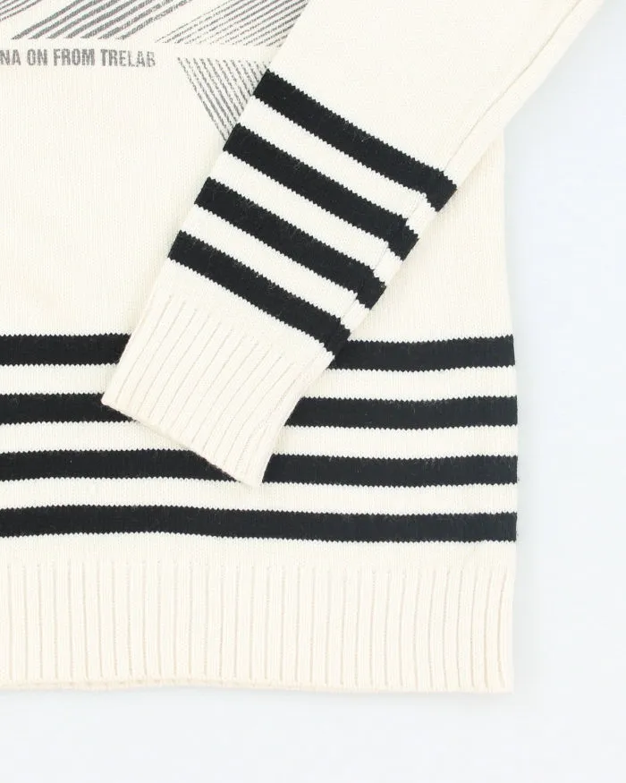 Vintage 90's Women's Prolecgue V-Neck Printed Knit Jumper - S sold by Rokit product image thumbnail 4